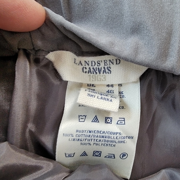 Lands' End Canvas Faux Wrap Gray Elastic Waist Mini Skirt Size 14 - Picture 6 of 10